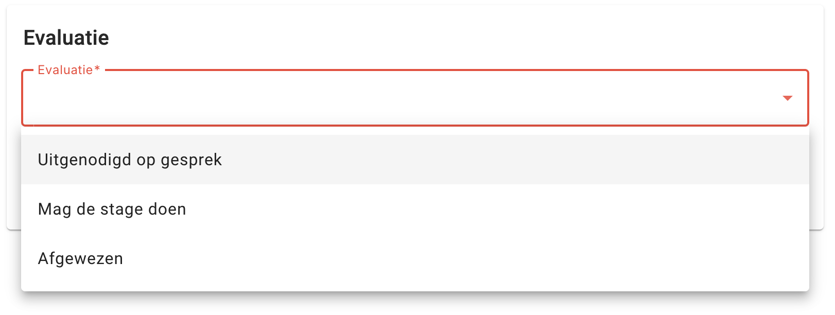 Sollicitatie evaluatie