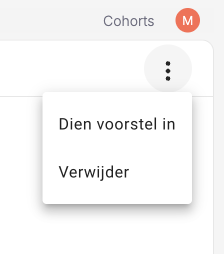 Voorstel menu